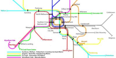 Метро воз мапата Мелбурн