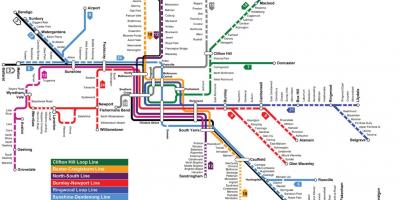 Метро мапата Мелбурн