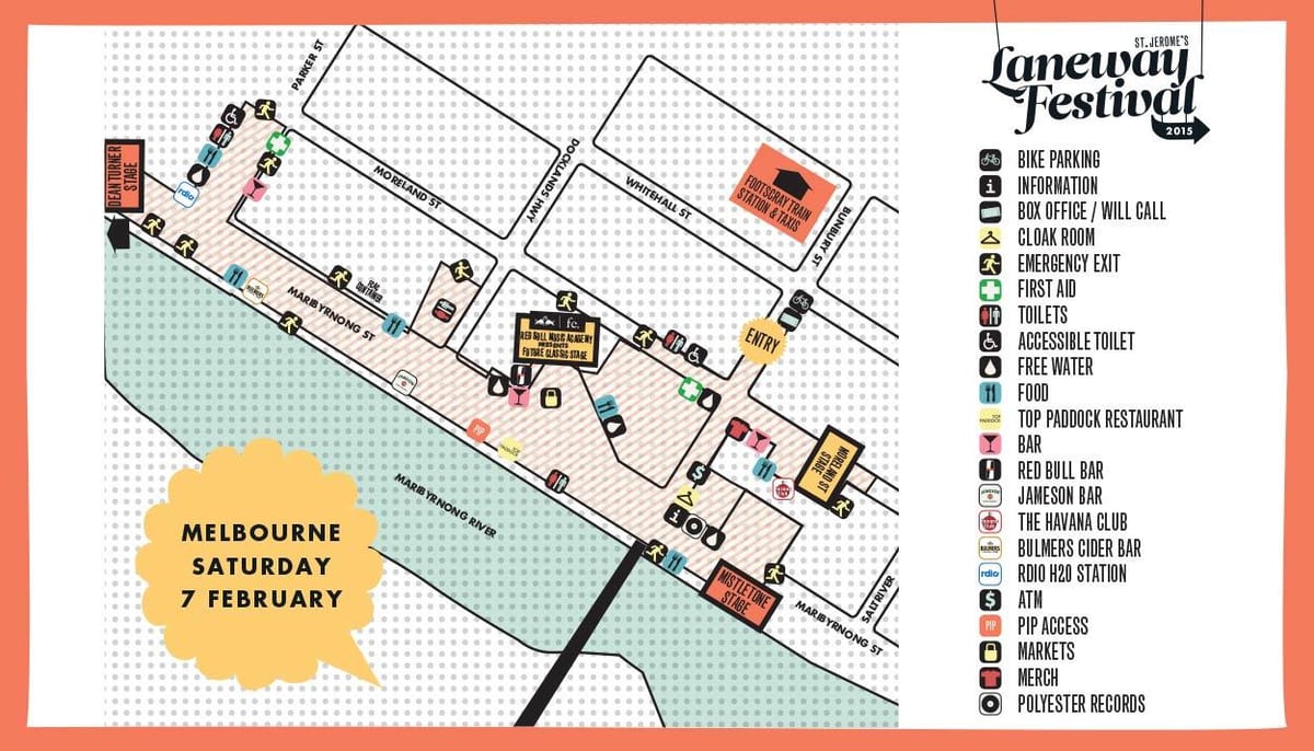 карта на Мелбурн laneways