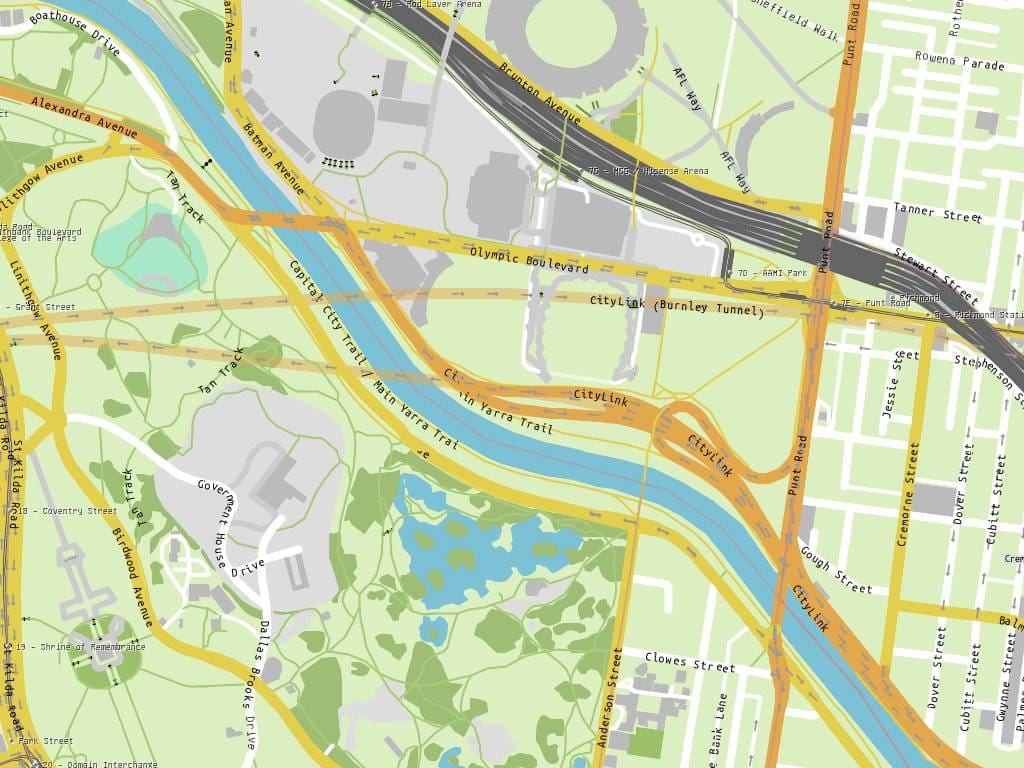 Yarra трага мапа