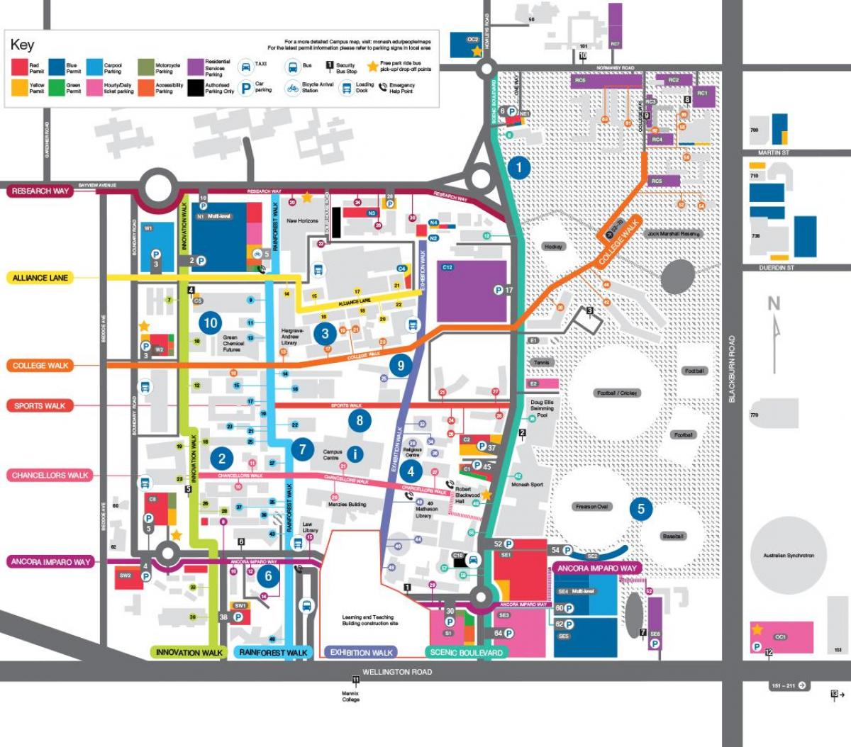 карта на Monash university