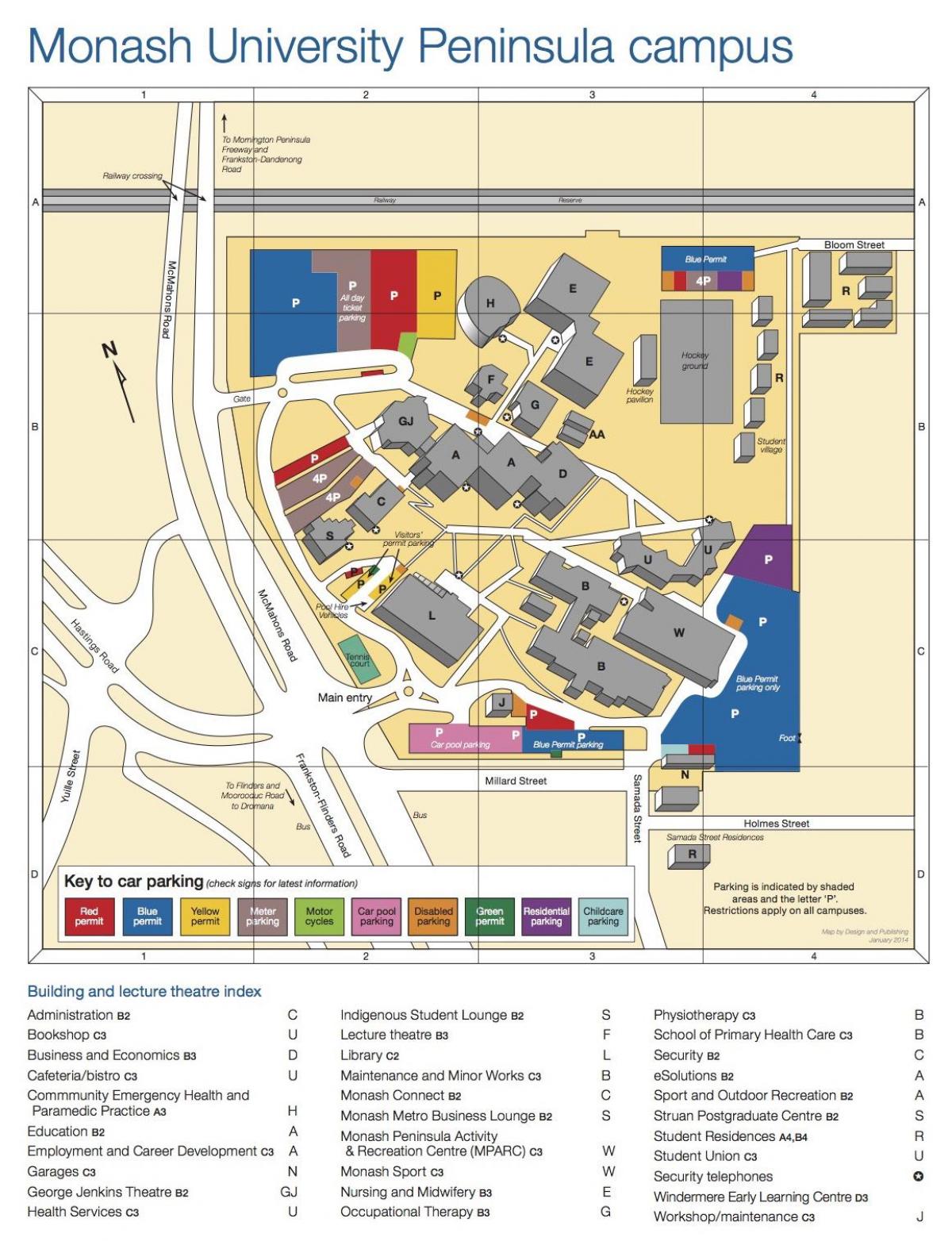 Monash универзитетски кампус мапа