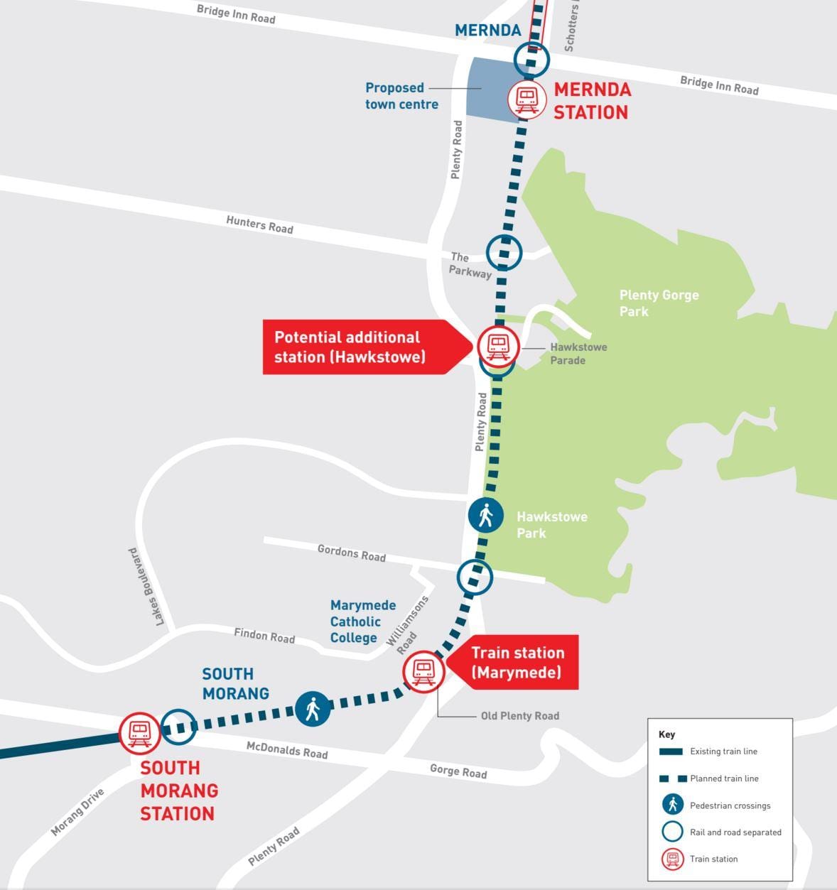карта на skyrail Мелбурн мапа