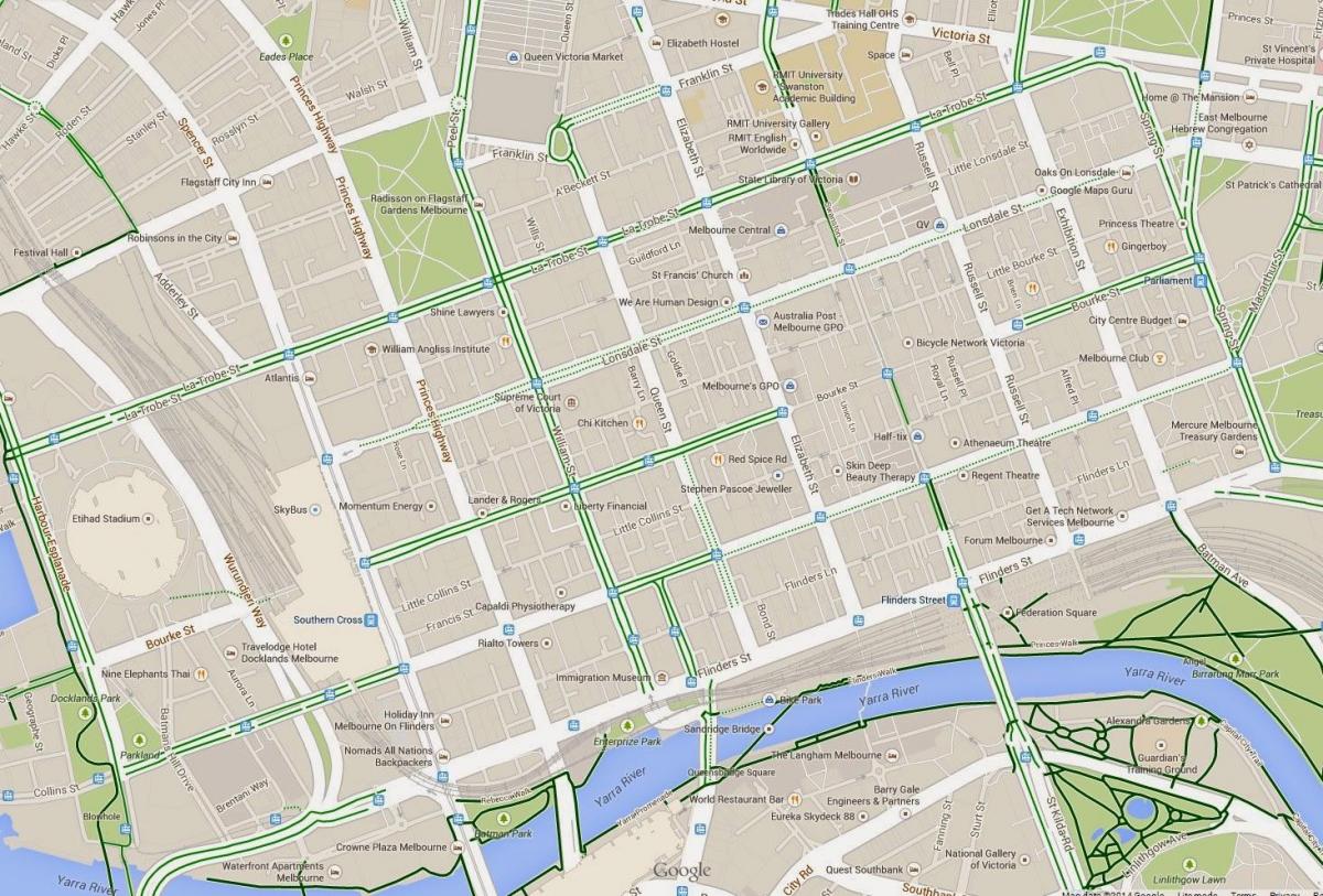 карта на кбр на Мелбурн