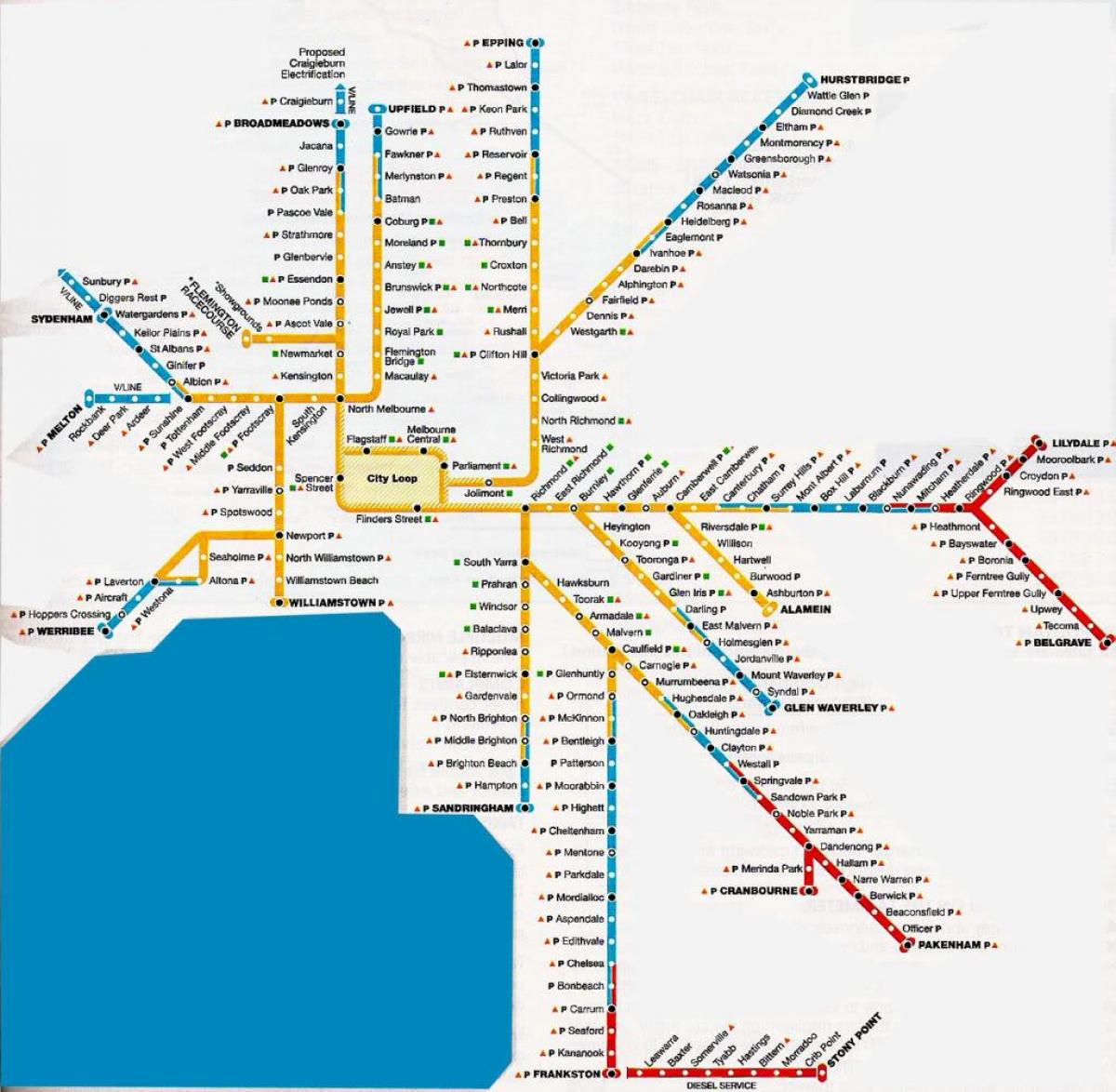 Мелбурн метрополитенска област на мапата
