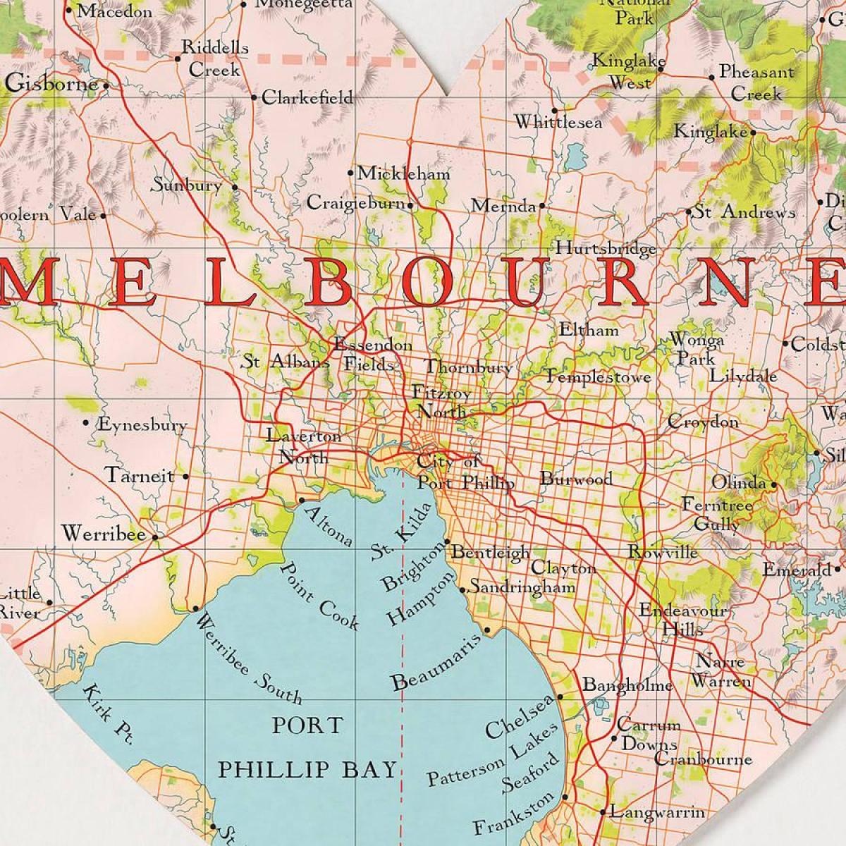 Мелбурн мапата на светот