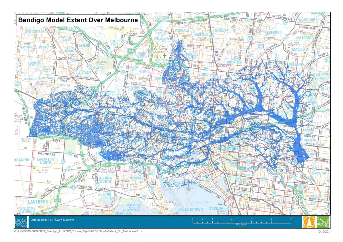 карта на Мелбурн поплави