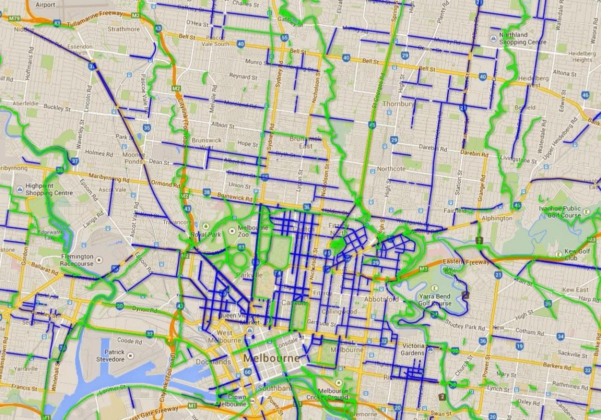 велосипед патеки Мелбурн мапа