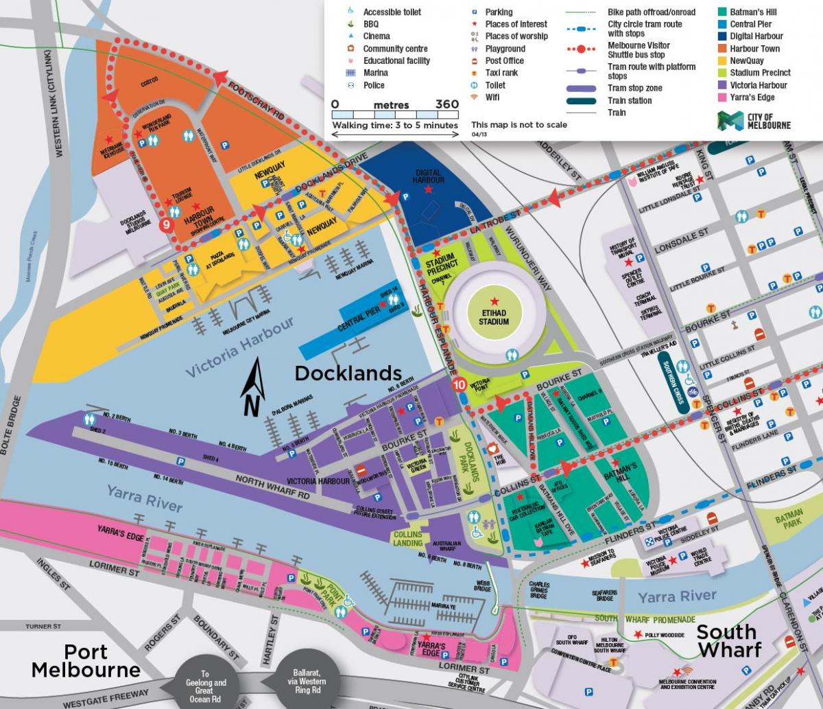 docklands мапата Мелбурн