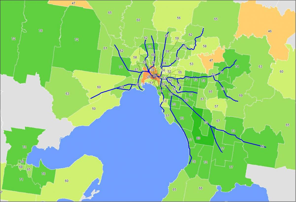 карта на Мелбурн кбр