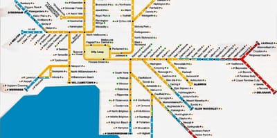 Мелбурн метрополитенска област на мапата