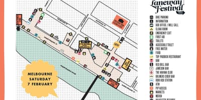 Карта на Мелбурн laneways
