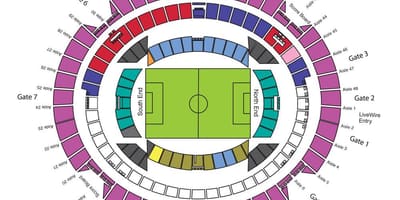 Карта на Etihad стадион Мелбурн