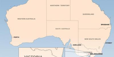 Карта на Мелбурн, Австралија