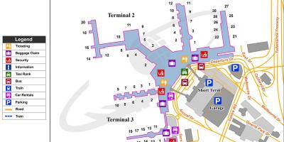 Карта на Мелбурн аеродром терминали