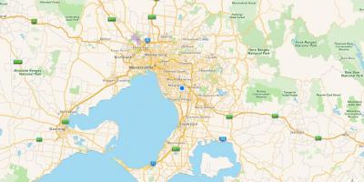 Карта на Мелбурн и предградијата